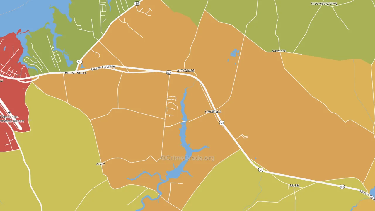 Linkwood, MD Map of Assault Rates