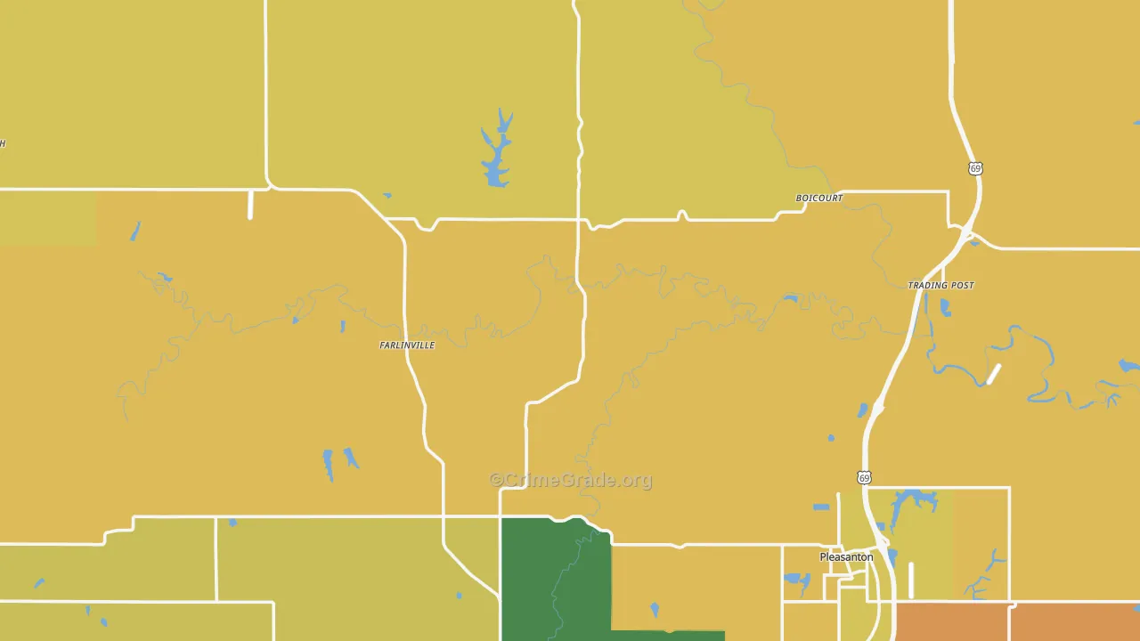 Linn County, KS Map of Assault Rates