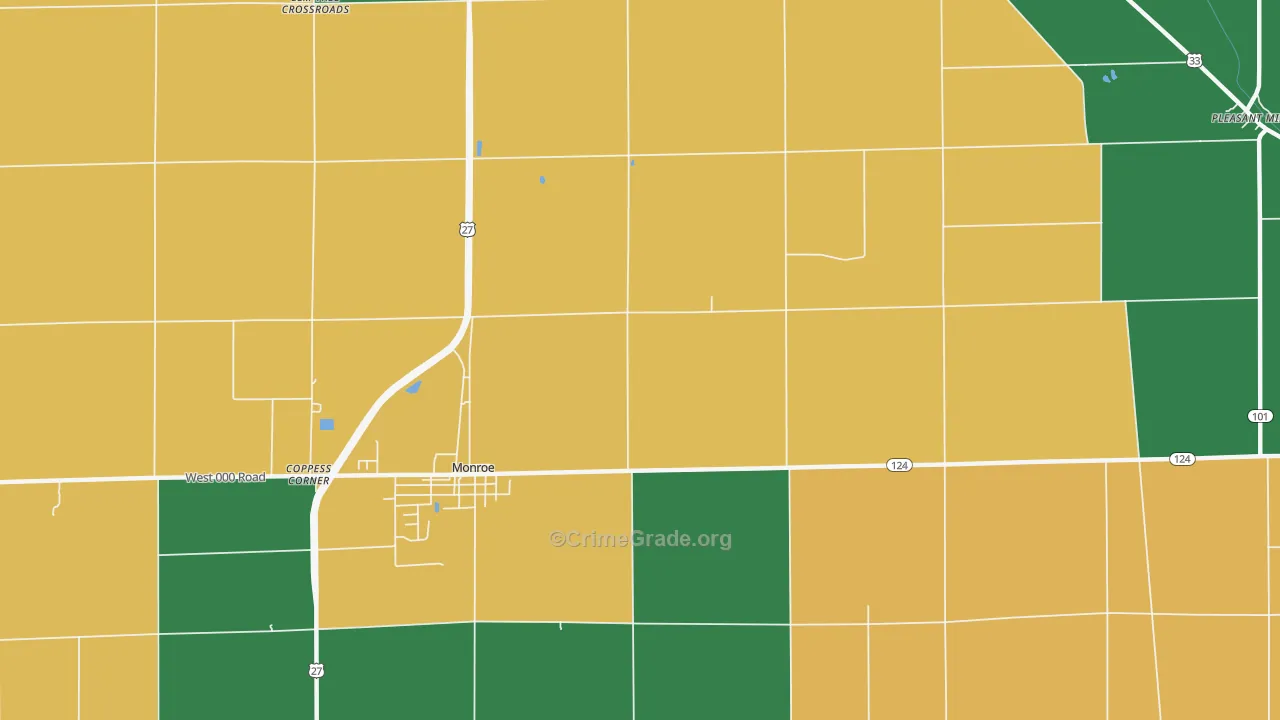 Linn Grove, IN Map of Assault Rates