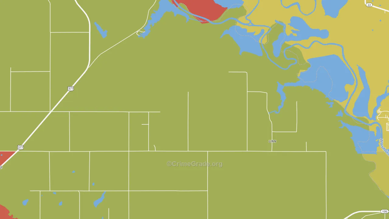 Linn, OK Map of Assault Rates