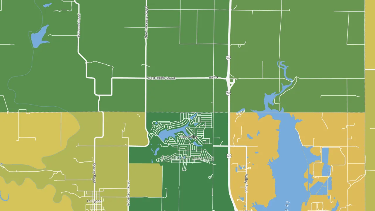 Linn Valley, KS Map of Assault Rates
