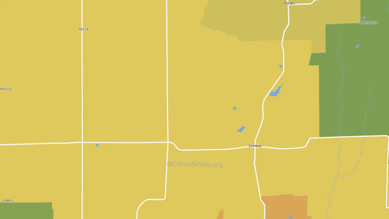 Linneus, MO Map of Assault Rates