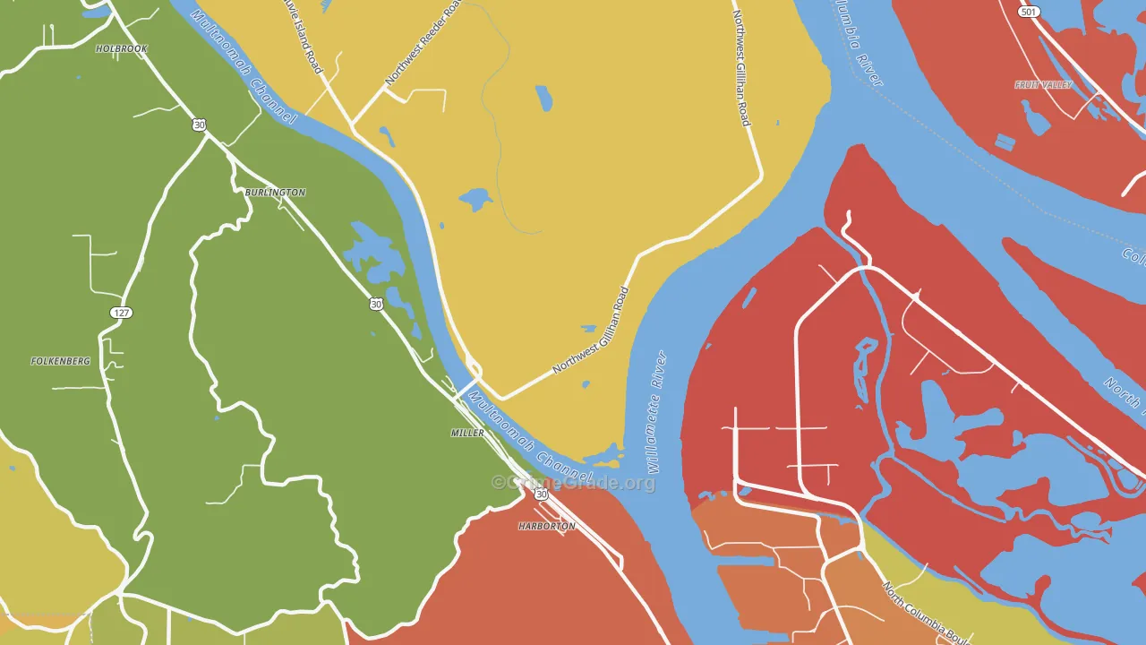 Linnton, OR Map of Assault Rates