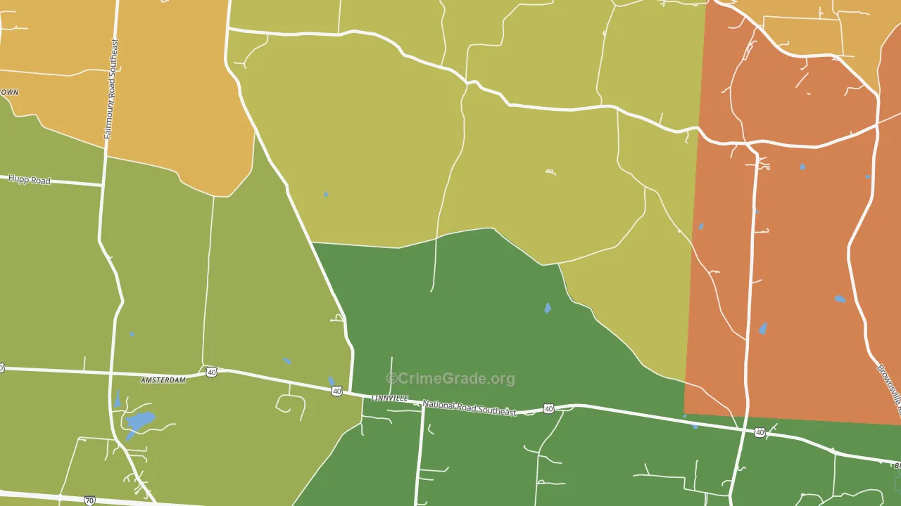 Linnville, OH Map of Assault Rates