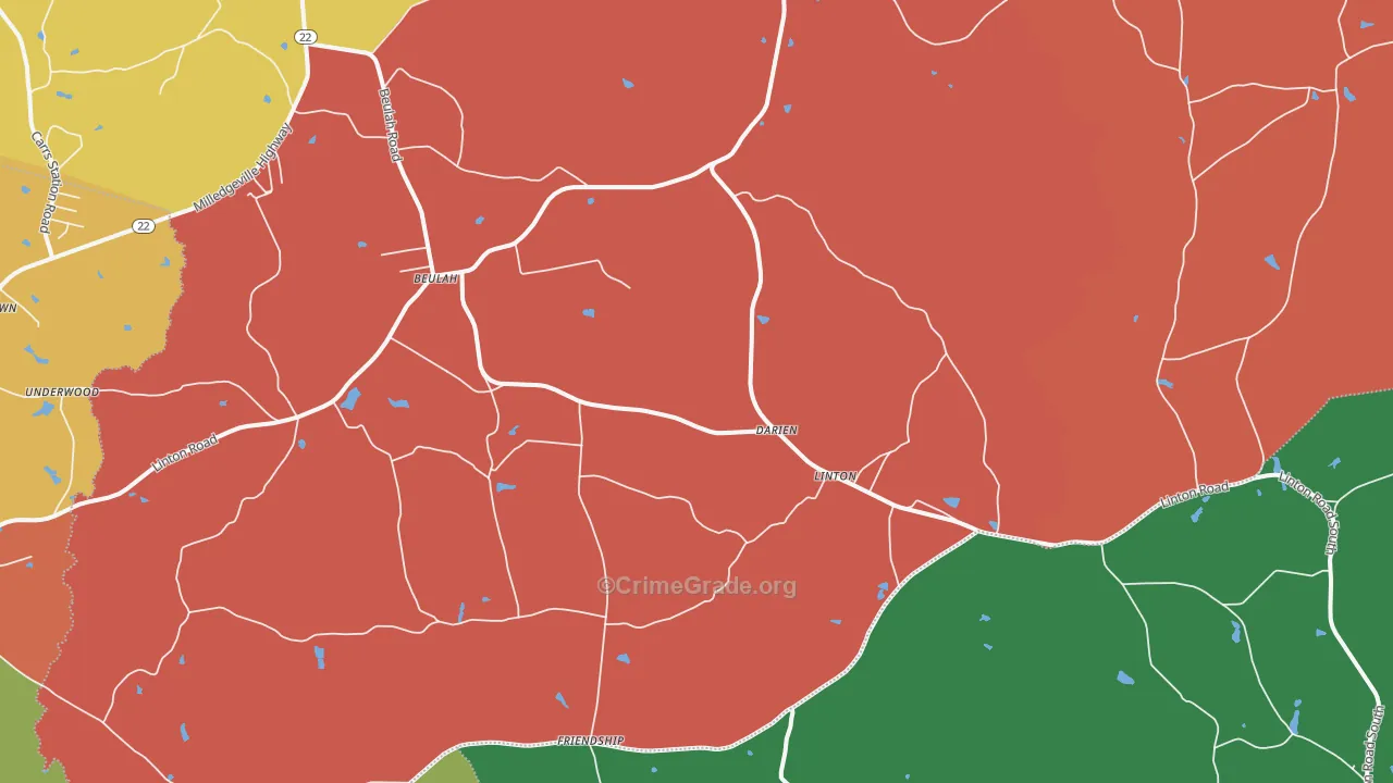 Linton, GA Map of Assault Rates