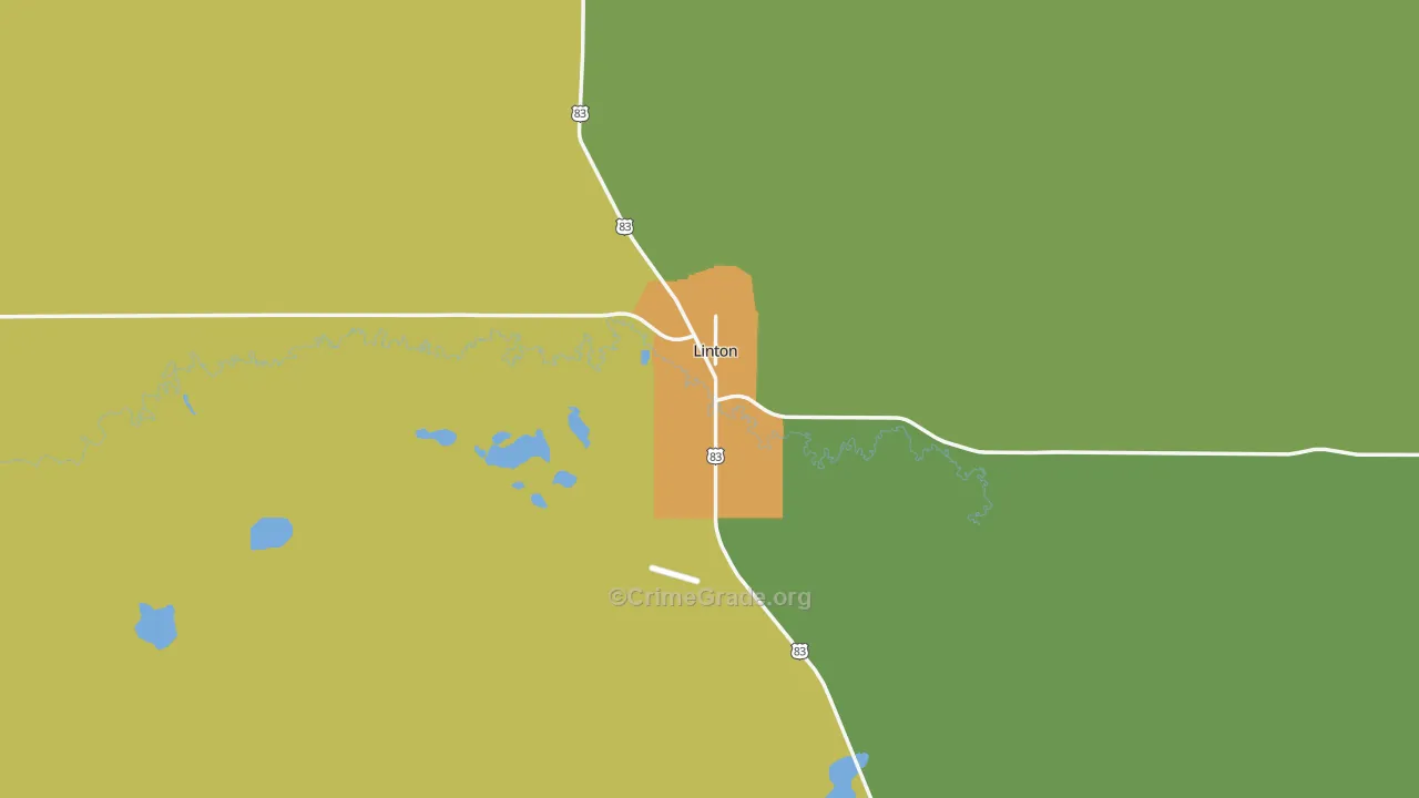 Linton, ND Map of Assault Rates