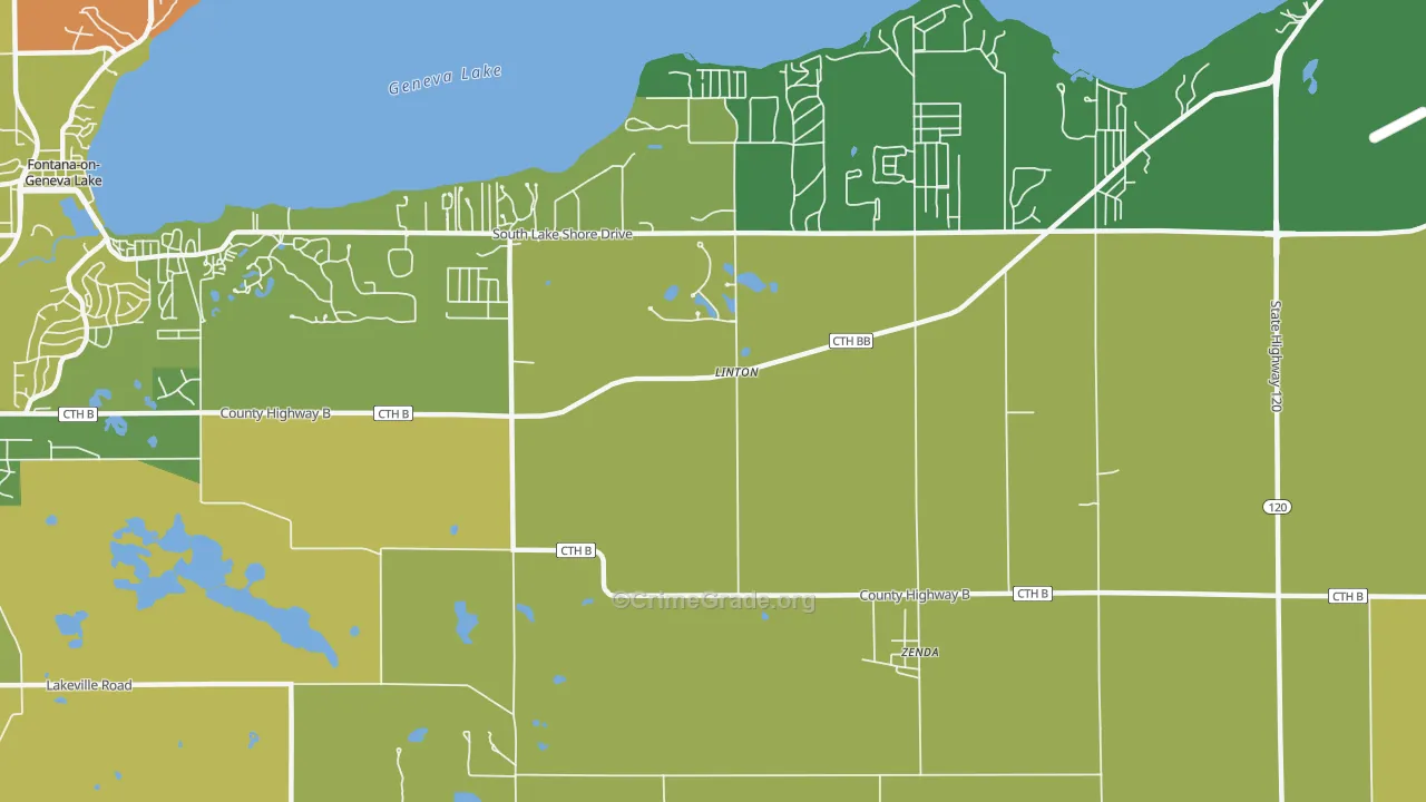 Linton, WI Map of Assault Rates