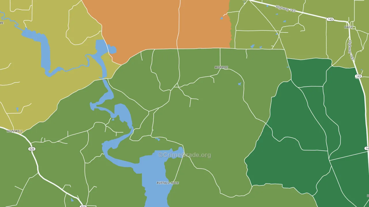 Linville, LA Map of Assault Rates