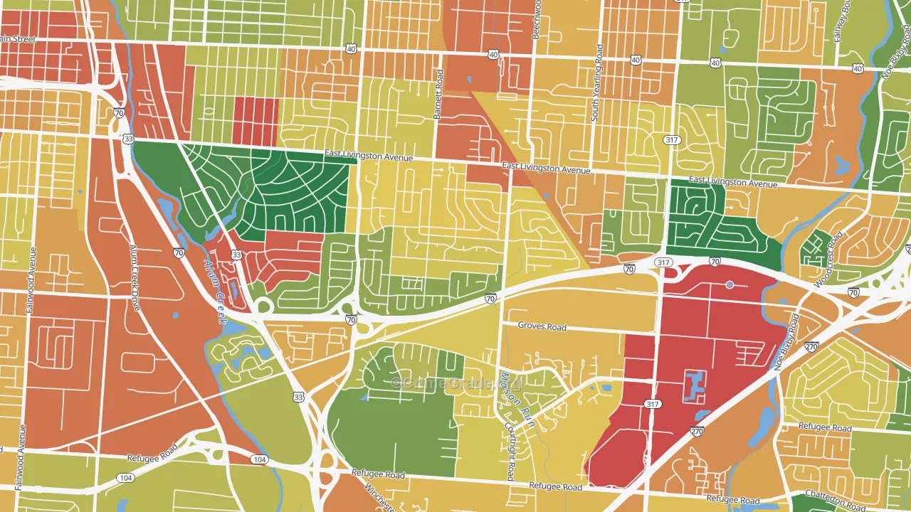 Linwood, Columbus, OH Map of Assault Rates