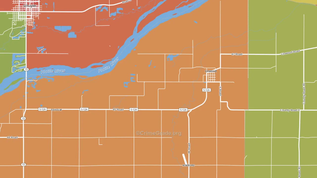 Linwood, NE Map of Assault Rates