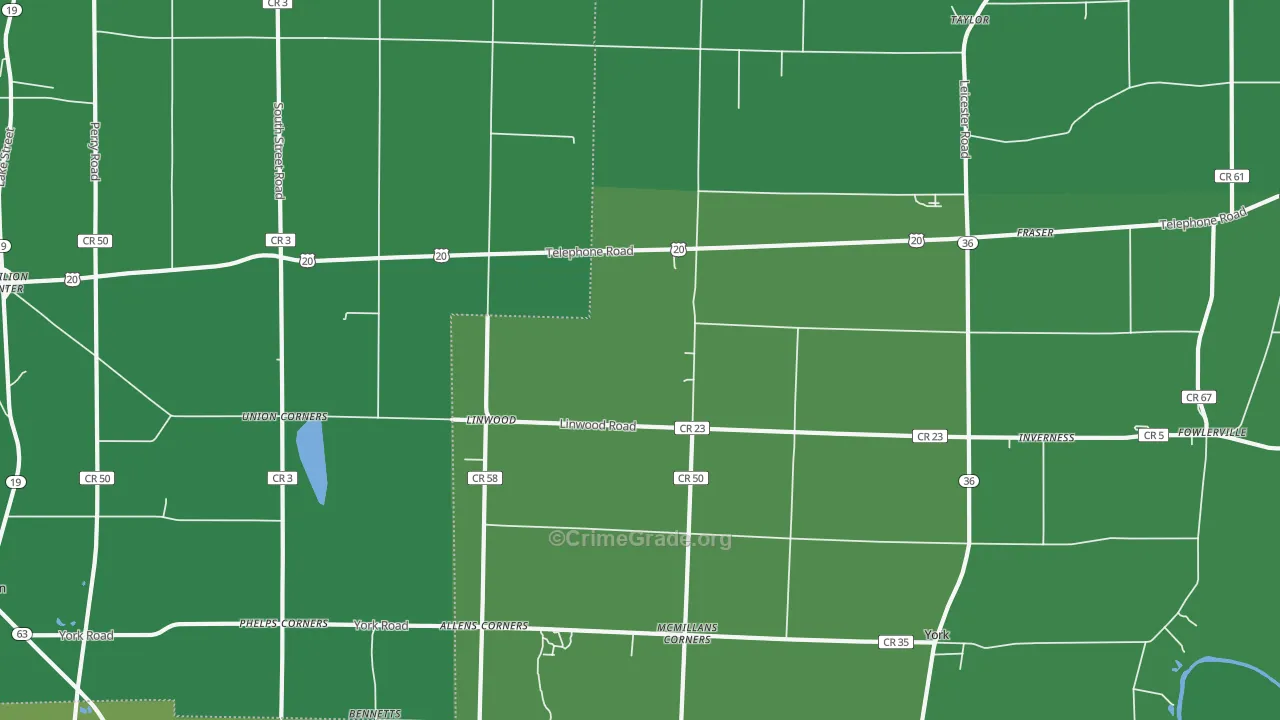 Linwood, NY Map of Assault Rates