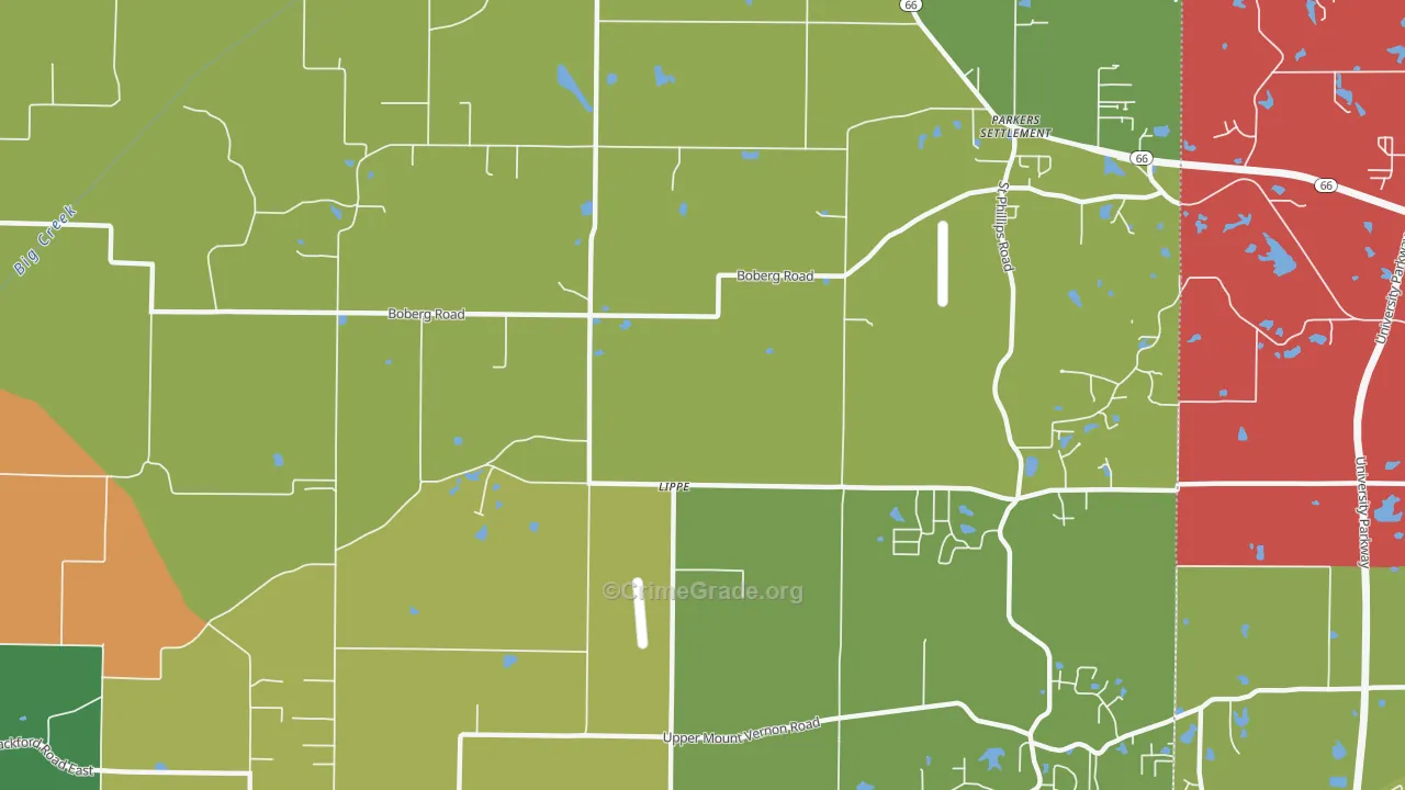 Lippe, IN Map of Assault Rates