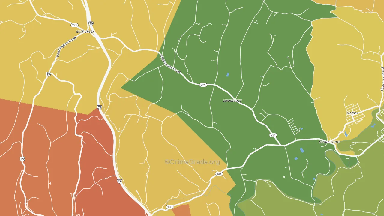 Lippincott, PA Map of Assault Rates