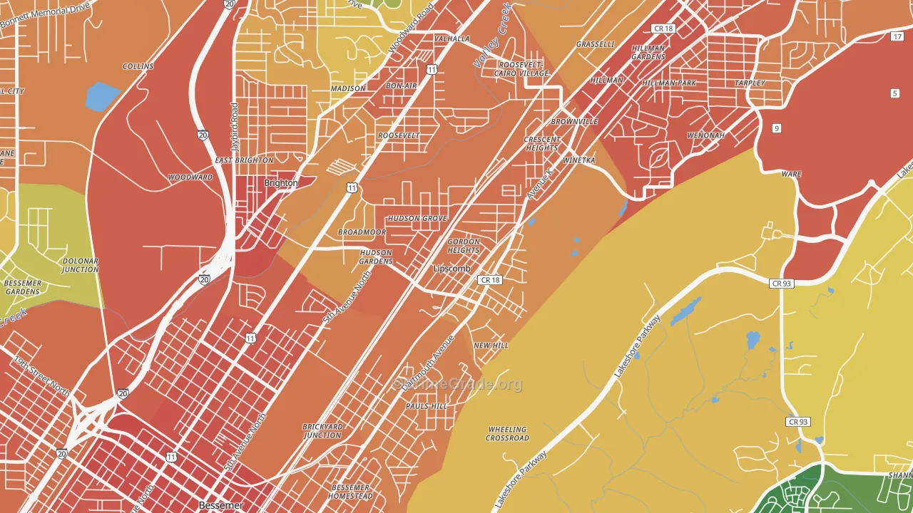 Lipscomb, AL Map of Assault Rates