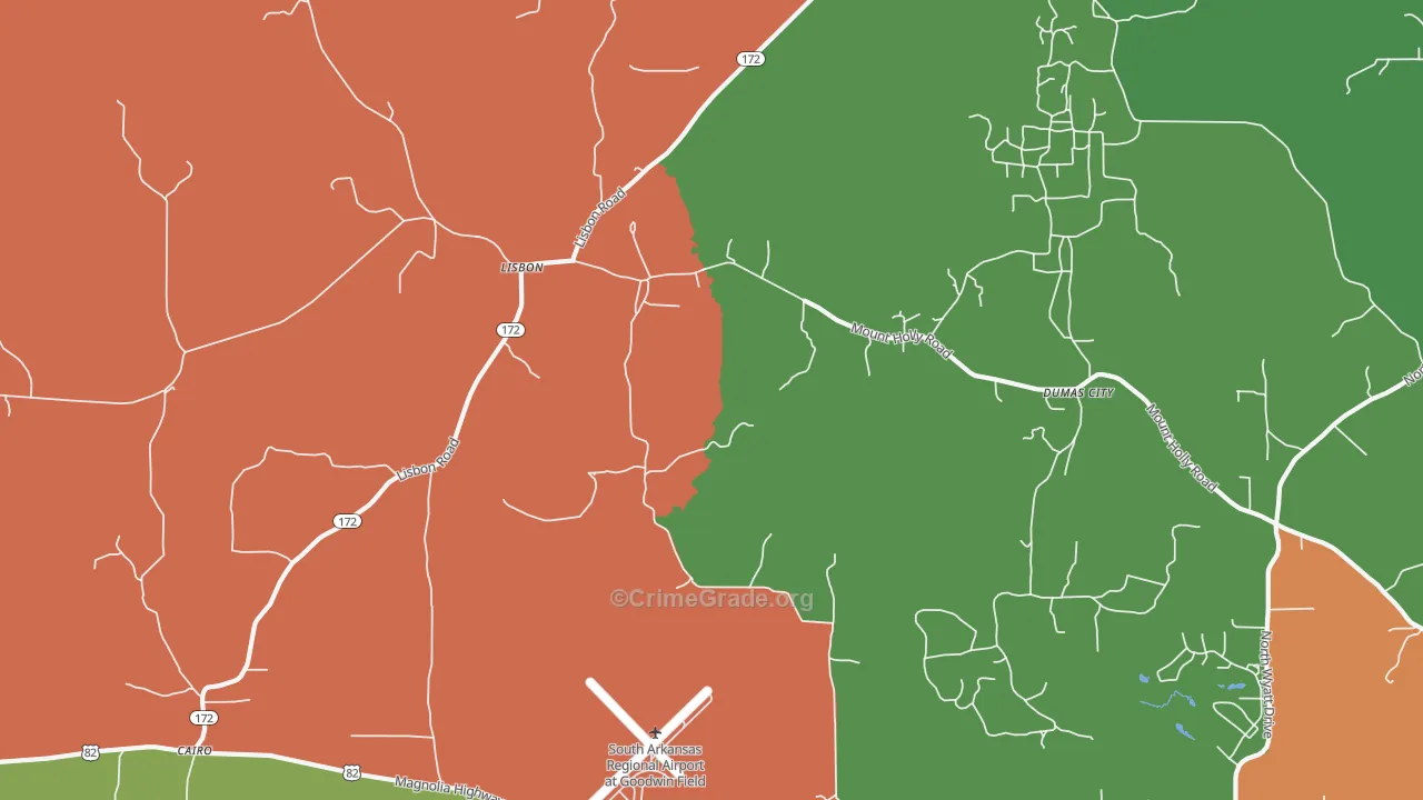 Lisbon, AR Map of Assault Rates