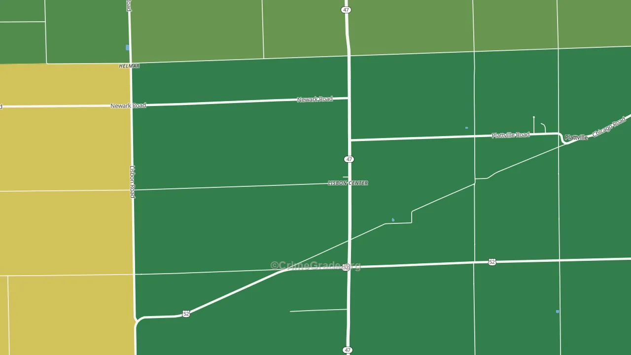 Lisbon Center, IL Map of Assault Rates