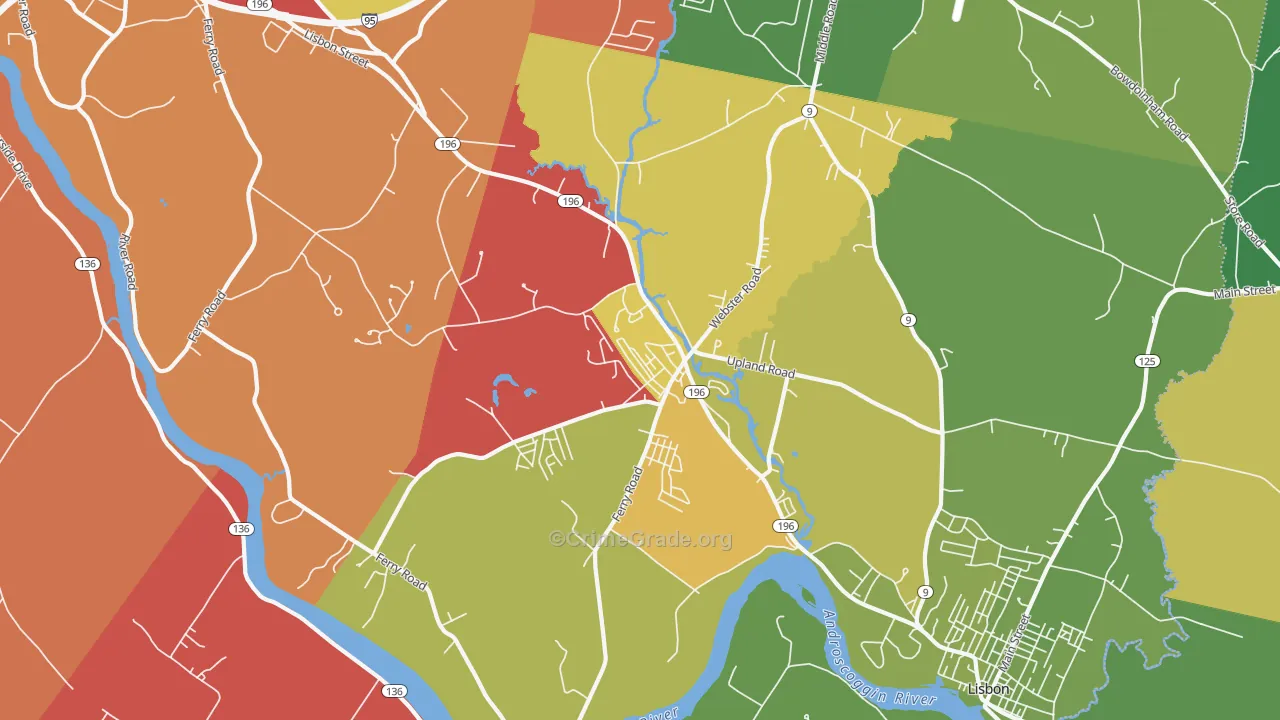 Lisbon, ME Map of Assault Rates