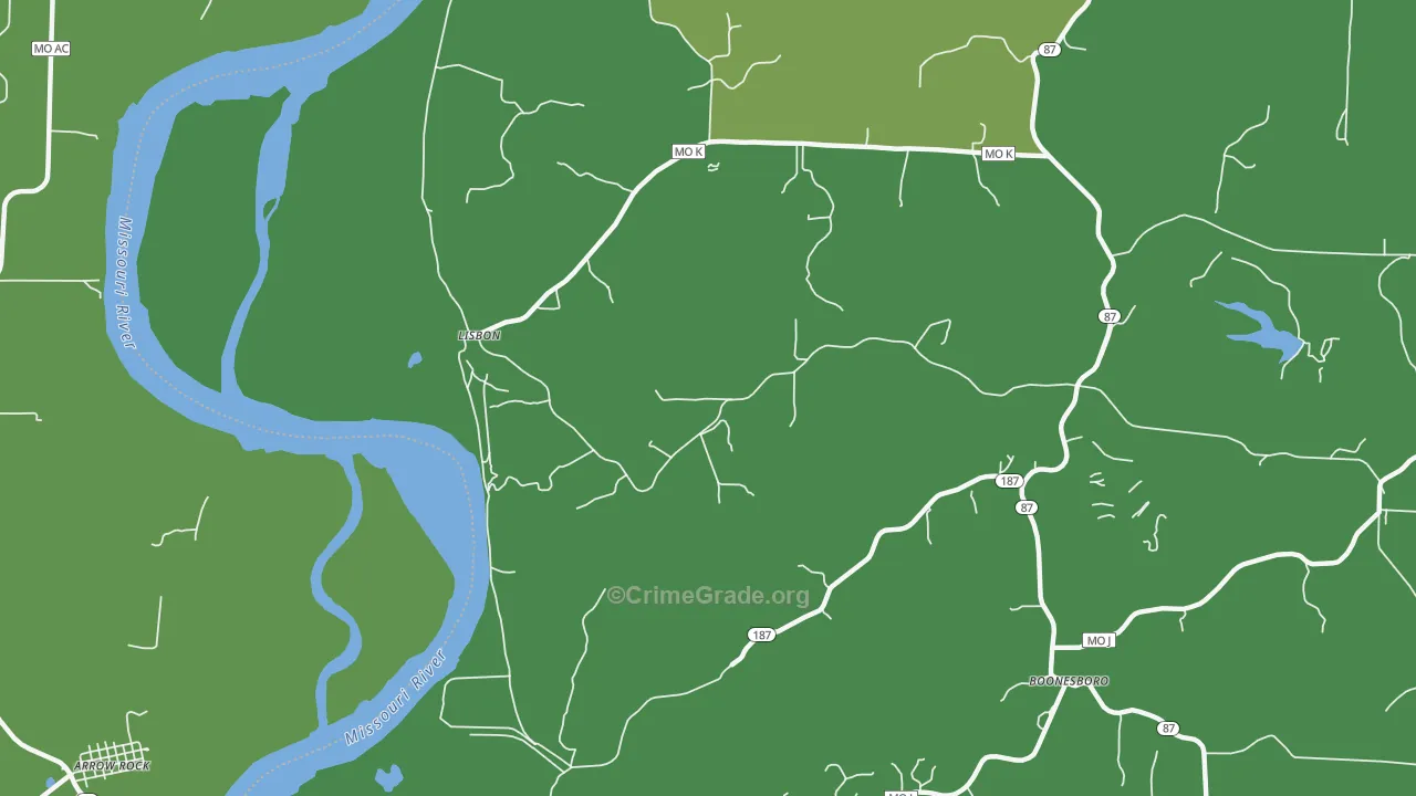Lisbon, MO Map of Assault Rates