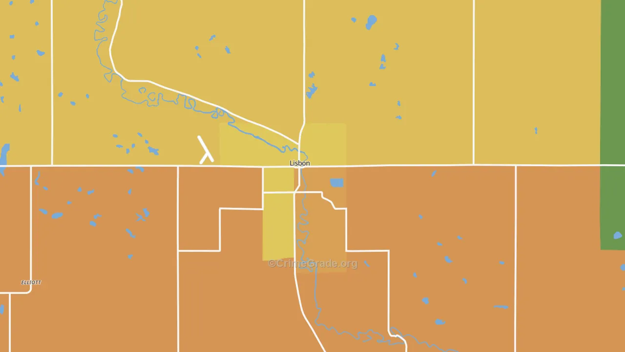 Lisbon, ND Map of Assault Rates