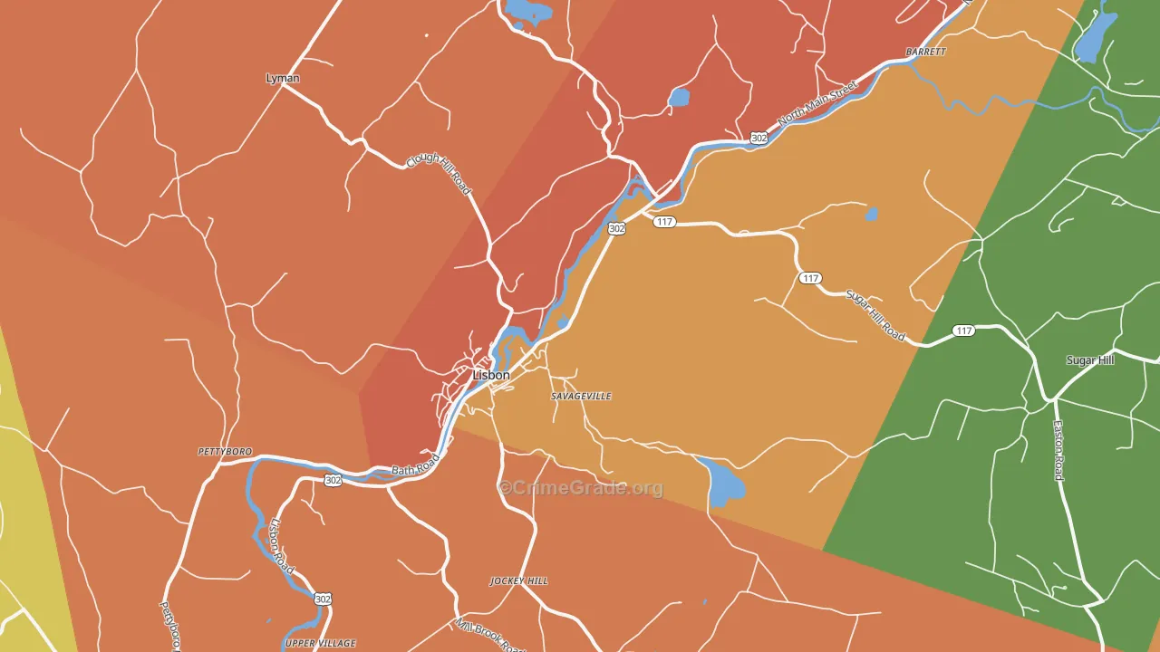 Lisbon, NH Map of Assault Rates