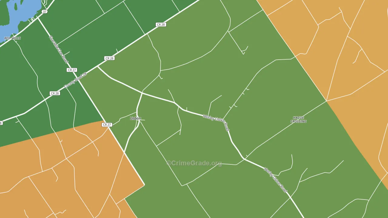 Lisbon, NY Map of Assault Rates