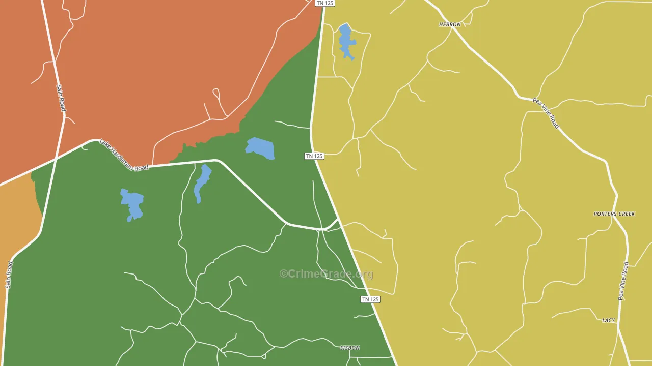 Lisbon, TN Map of Assault Rates