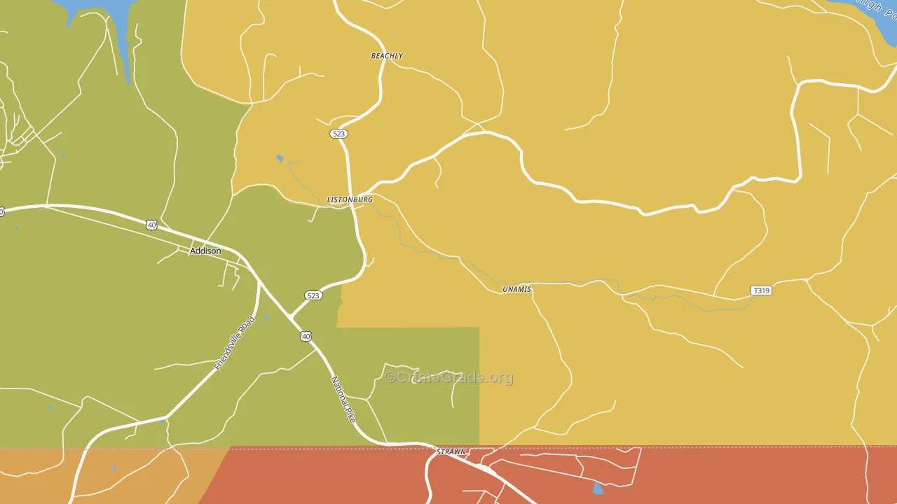 Listonburg, PA Map of Assault Rates
