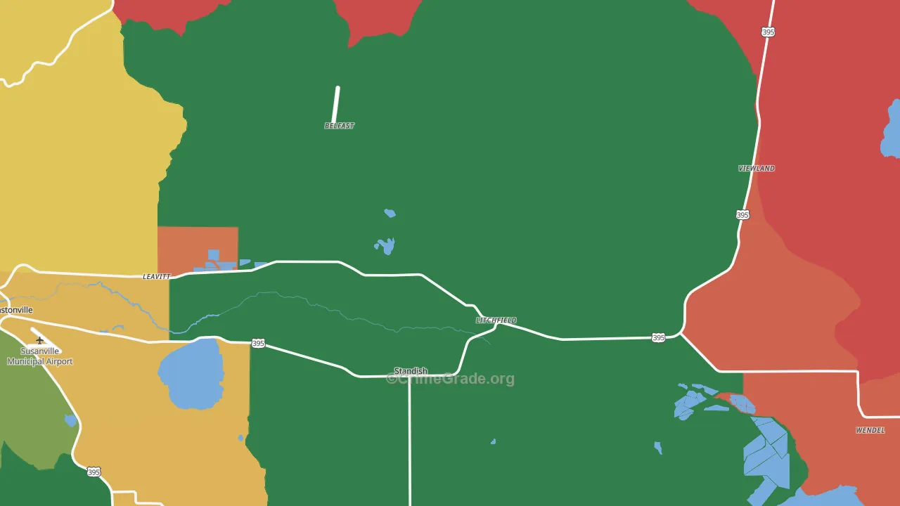 Litchfield, CA Map of Assault Rates