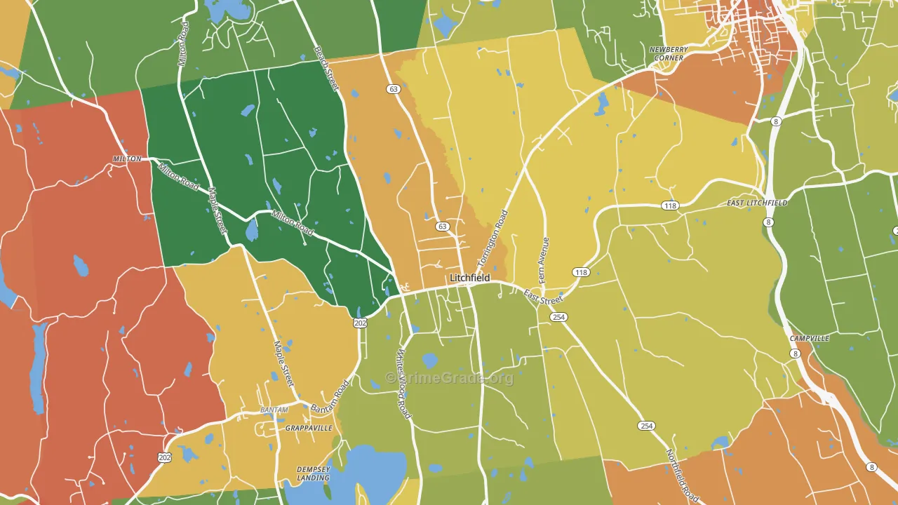 Litchfield, CT Map of Assault Rates