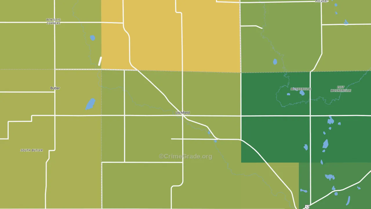 Litchfield, MI Map of Assault Rates