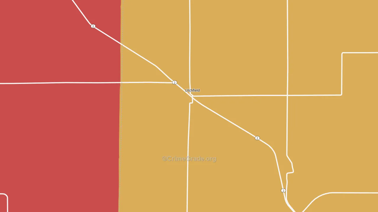 Litchfield, NE Map of Assault Rates