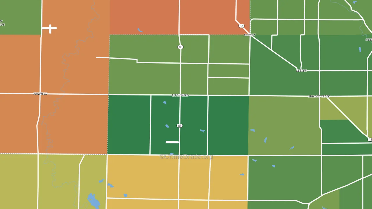 Litchfield, OH Map of Assault Rates