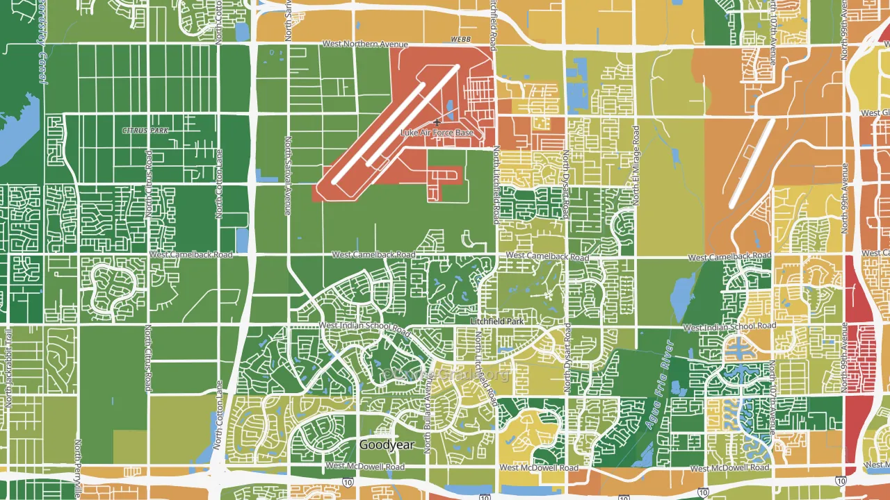 Litchfield Park, AZ Map of Assault Rates