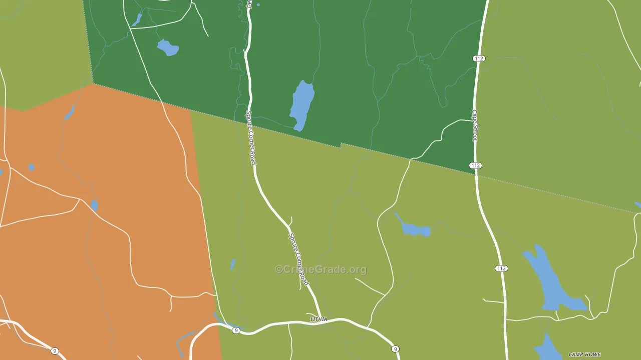 Lithia, MA Map of Assault Rates