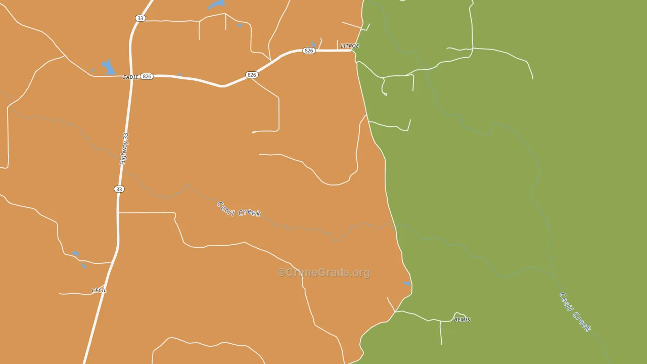 Litroe, LA Map of Assault Rates