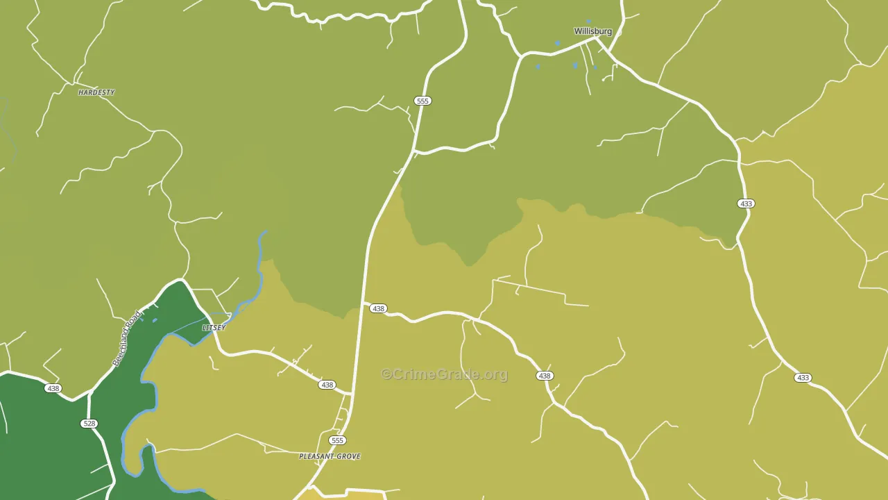 Litsey, KY Map of Assault Rates