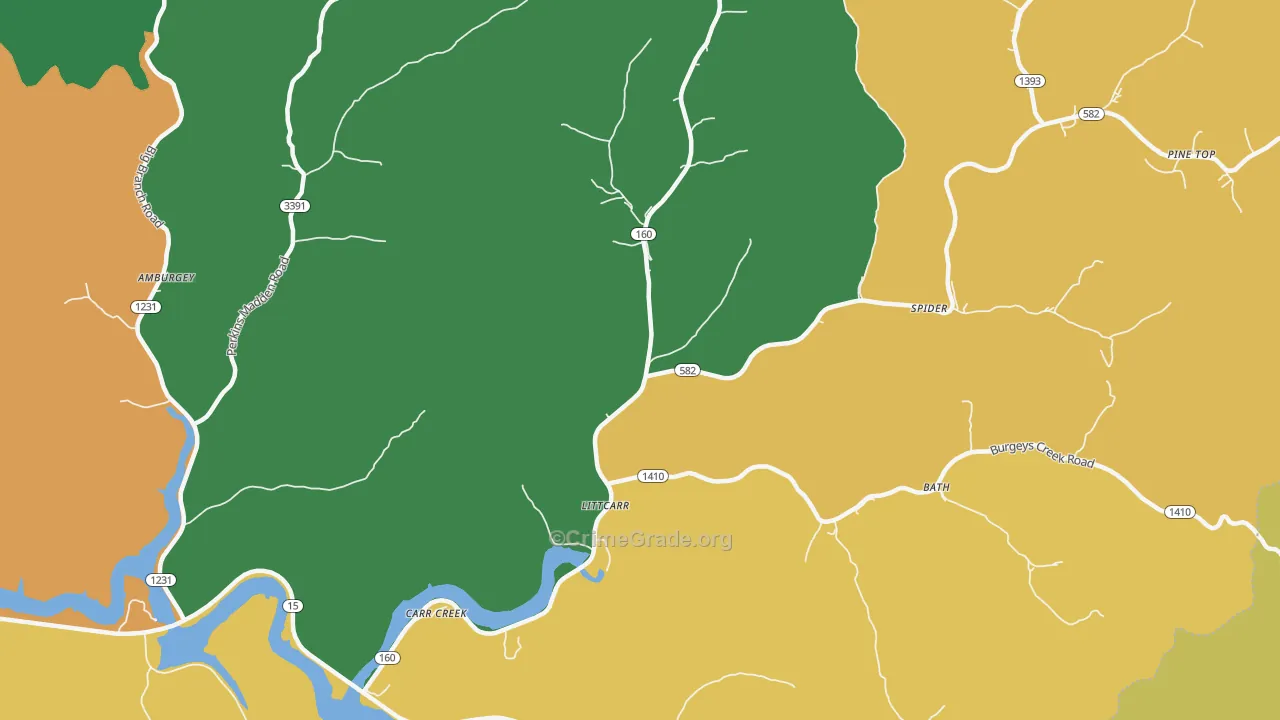 Littcarr, KY Map of Assault Rates