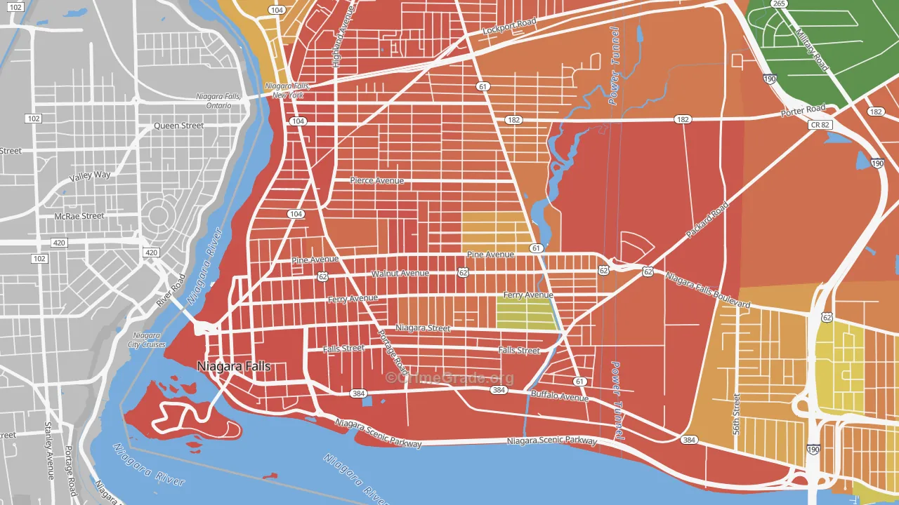 Litte Italy, Niagara Falls, NY Map of Assault Rates