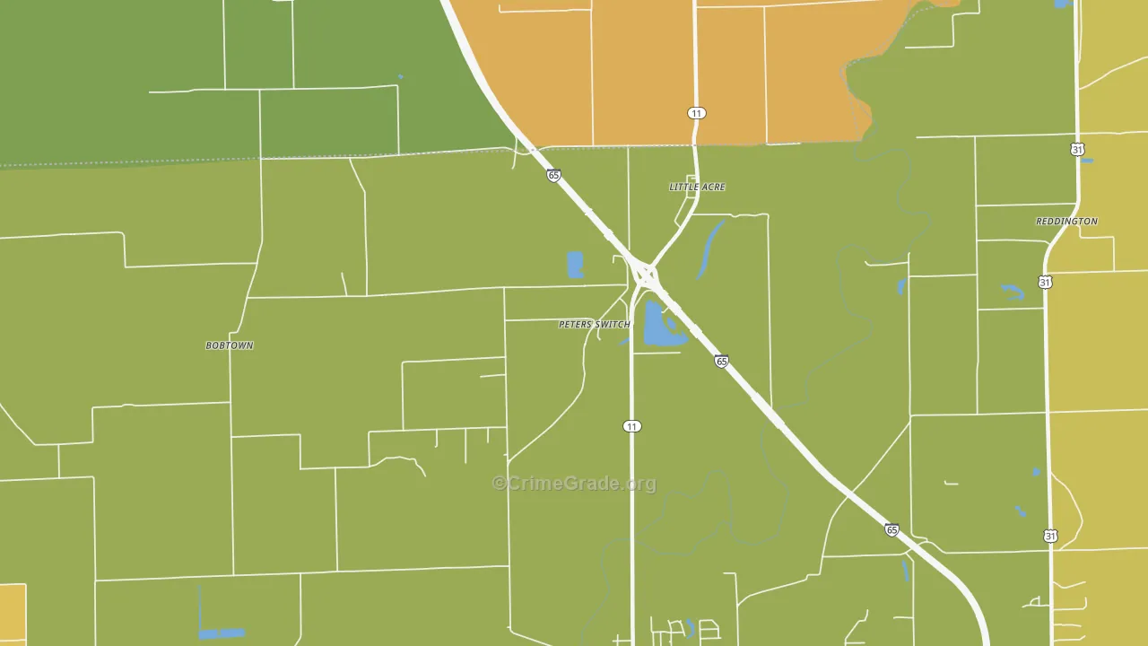Little Acre, IN Map of Assault Rates