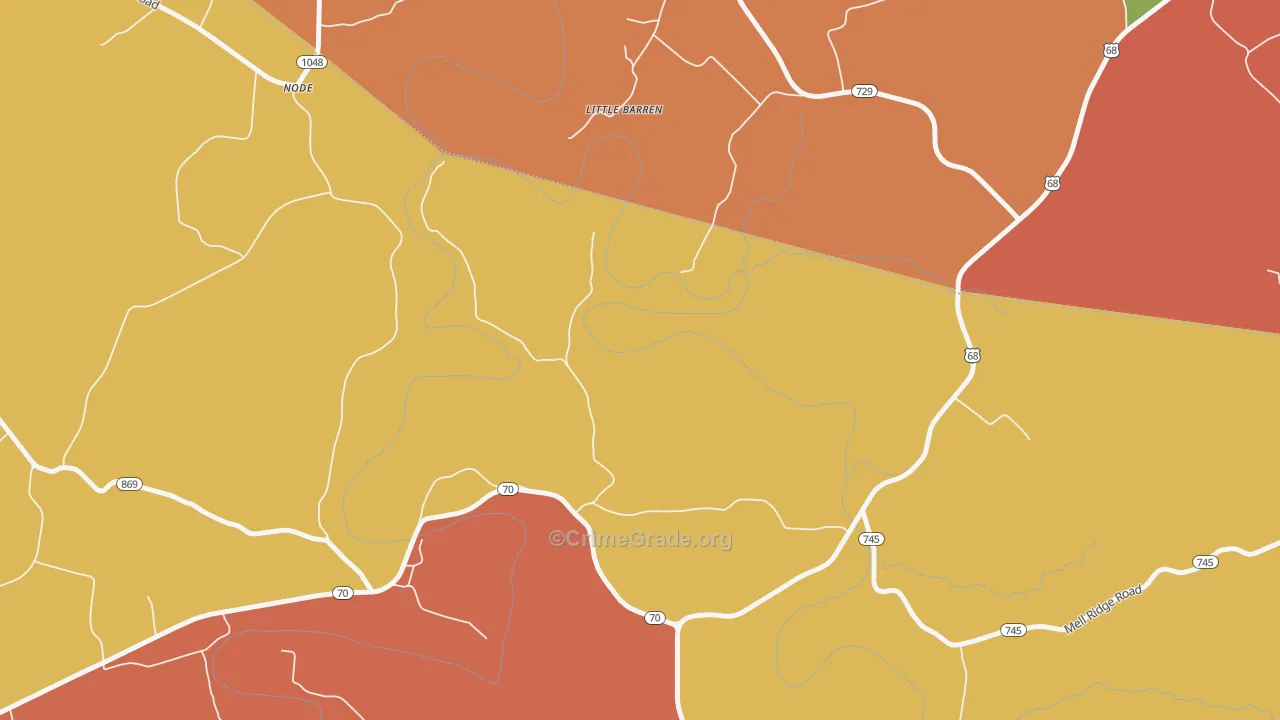 Little Barren, KY Map of Assault Rates