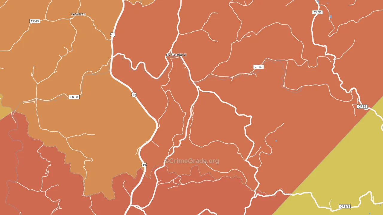 Little Birch, WV Map of Assault Rates