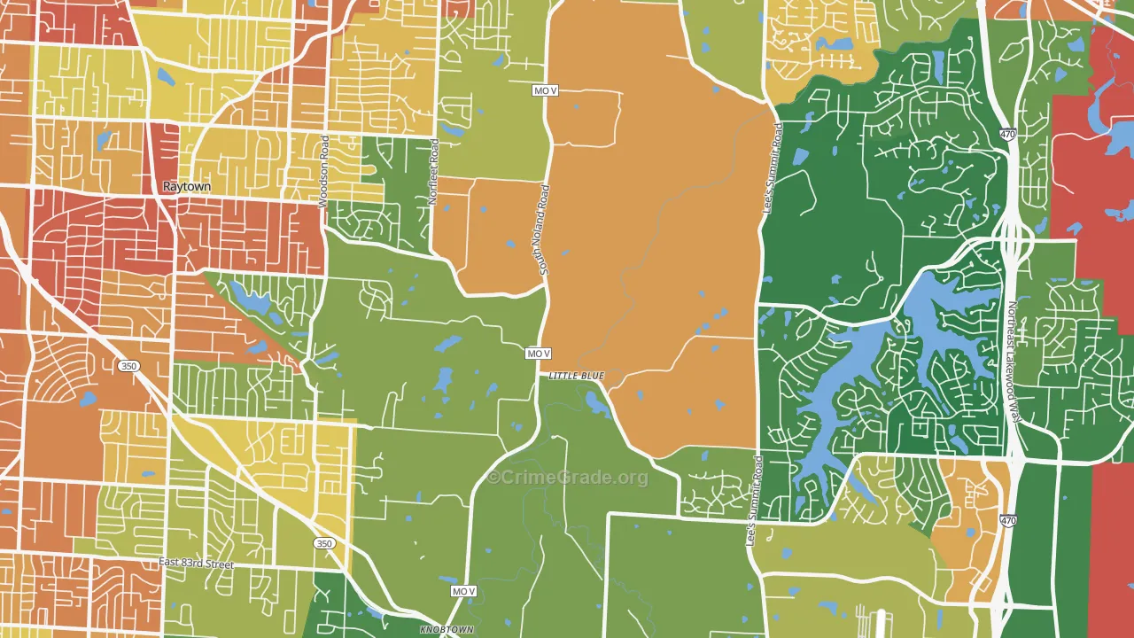 Little Blue Valley, Kansas City, MO Map of Assault Rates