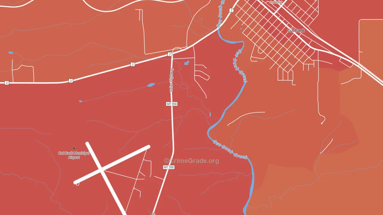 Little Browning, MT Map of Assault Rates