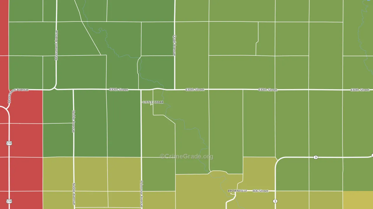 Little Cedar, IA Map of Assault Rates