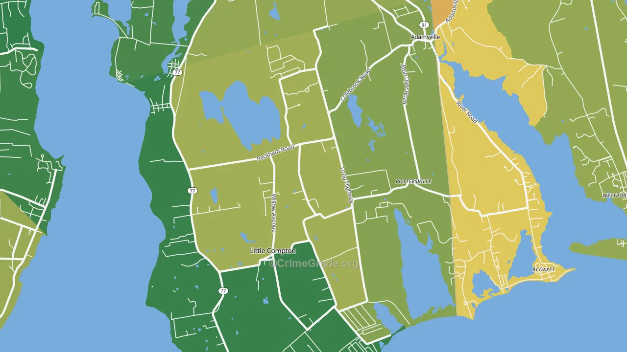 Little Compton, RI Map of Assault Rates