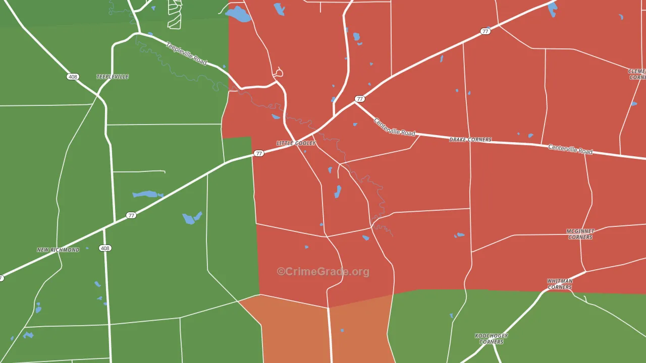 Little Cooley, PA Map of Assault Rates