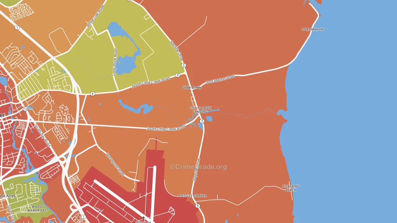 Little Creek, DE Map of Assault Rates