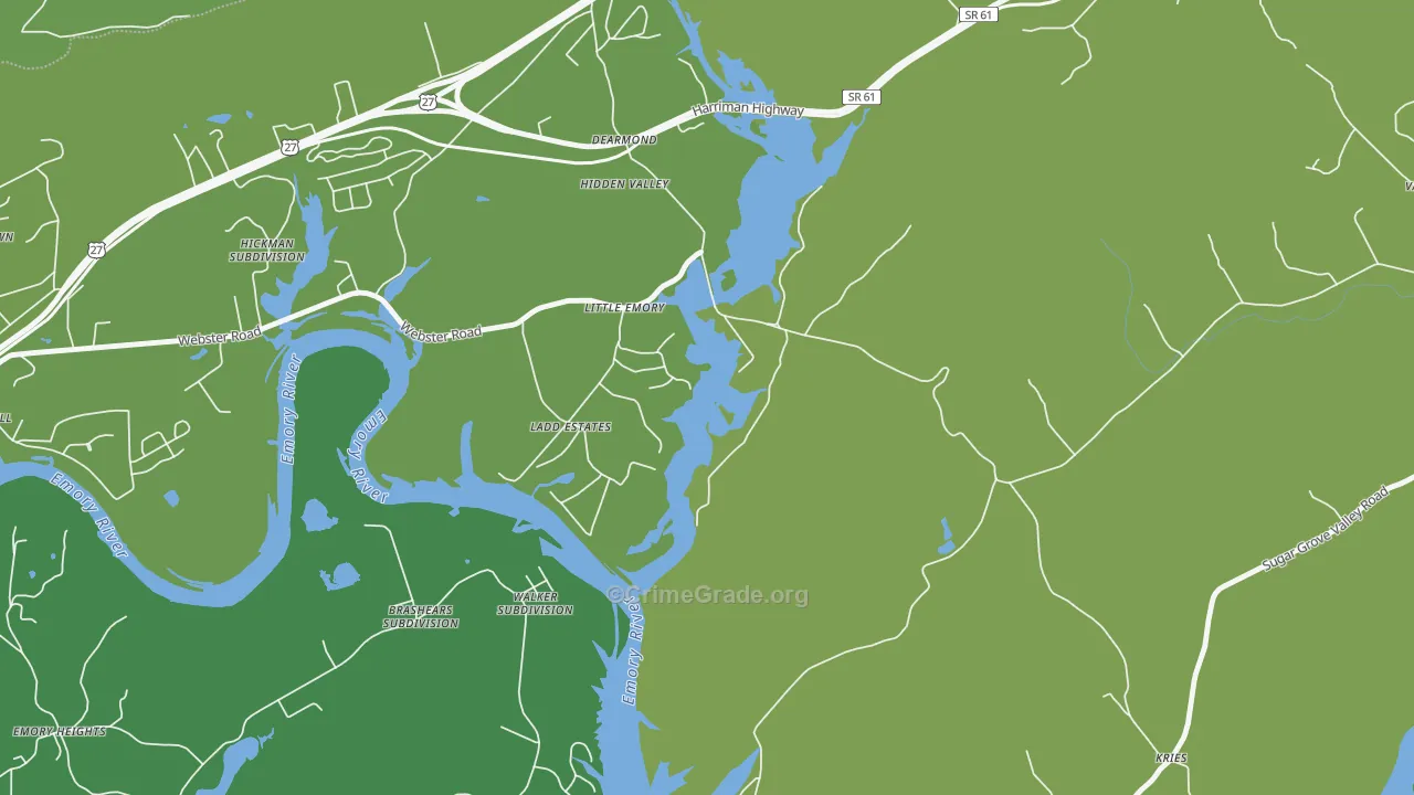 Little Emory, TN Map of Assault Rates