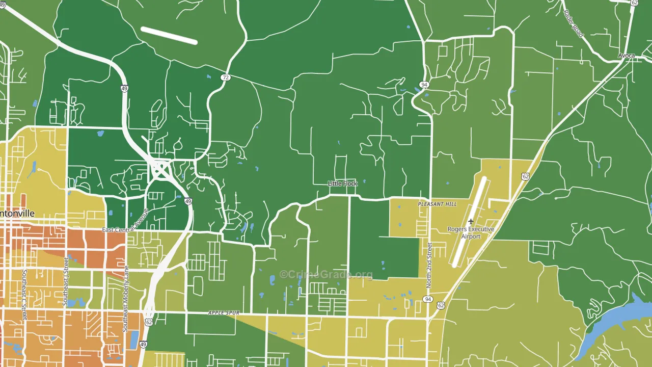 Little Flock, AR Map of Assault Rates