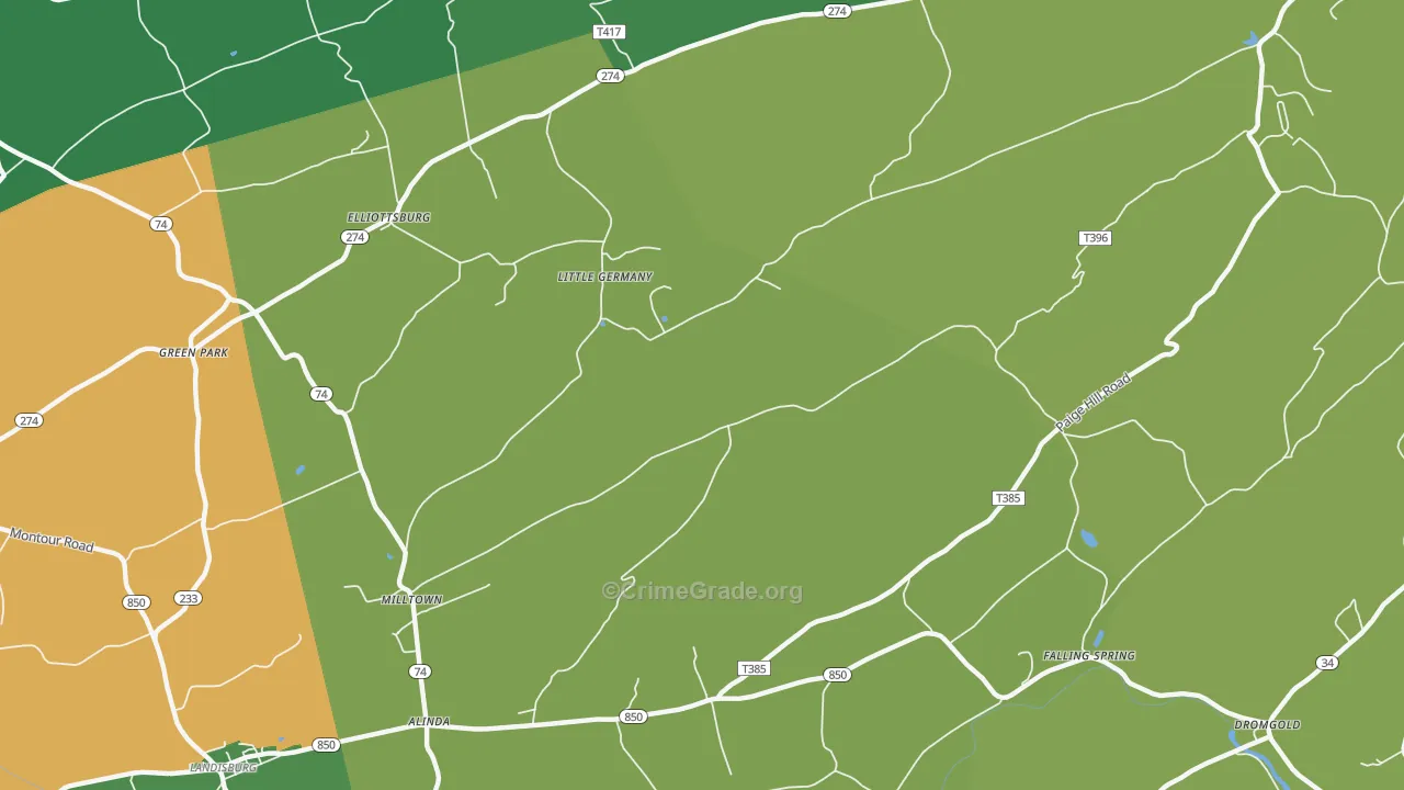 Little Germany, PA Map of Assault Rates
